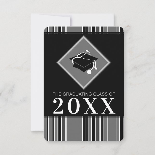 medical degree graduate customisable year invitation (Front)