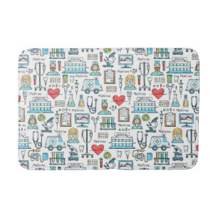 Medical Design Pattern Bath Mat