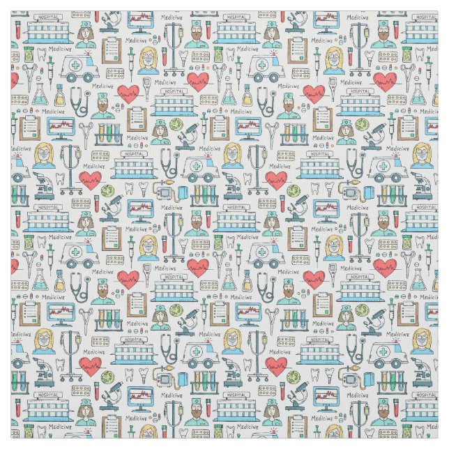 Medical Design Pattern Fabric (Swatch)