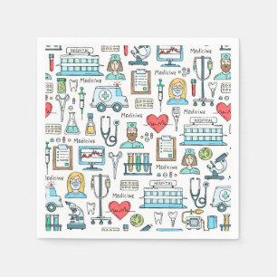 Medical Design Pattern Napkin