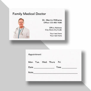 Medical Doctor Appointment Reminder Business Card