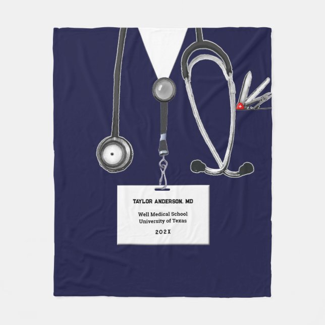 Medical Doctor Fleece Blanket (Front)