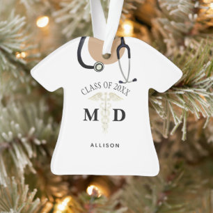 Medical Doctor Graduation Scrub Top Personalised Ornament