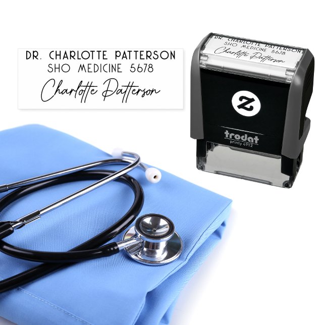 Medical Doctor Health Professional Signature Name Self-inking Stamp (Creator Uploaded)