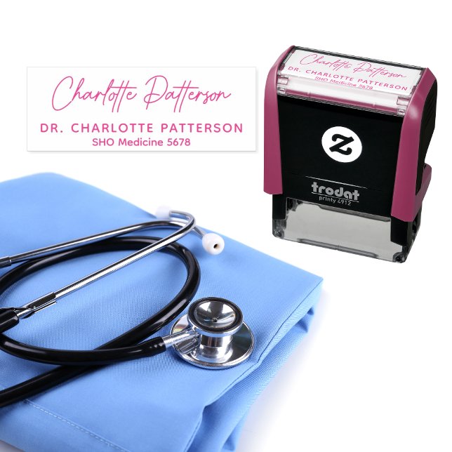 Medical Doctor Health Professional Signature Name Self-inking Stamp (Creator Uploaded)