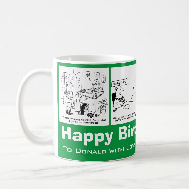 Medical Doctor & Health Theme Cartoons Birthday Coffee Mug (Left)