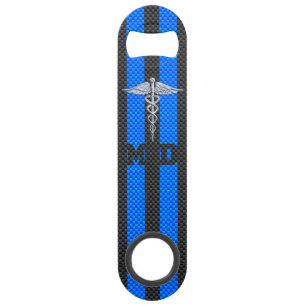 Medical Doctor MD Caduceus on Carbon Fibre Decor