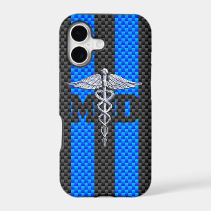 Medical Doctor MD Caduceus on Vibrant Stripes
