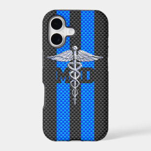 Medical Doctor MD Caduceus on Vibrant Stripes