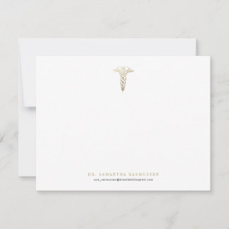 Medical Doctor Nurse Caduceus Note Card