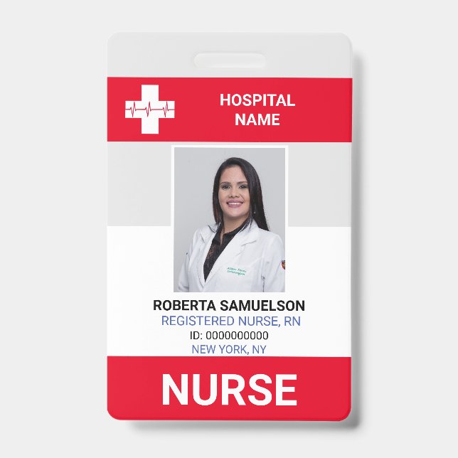 MEDICAL DOCTOR NURSE Emergency Health Care Red ID Badge (Front)