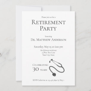 Medical Doctor Nurse Retirement Party Invitation