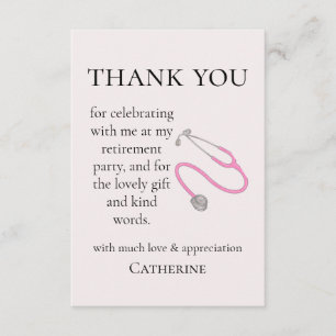 Medical Doctor Nurse Retirement Party  Thank You Card
