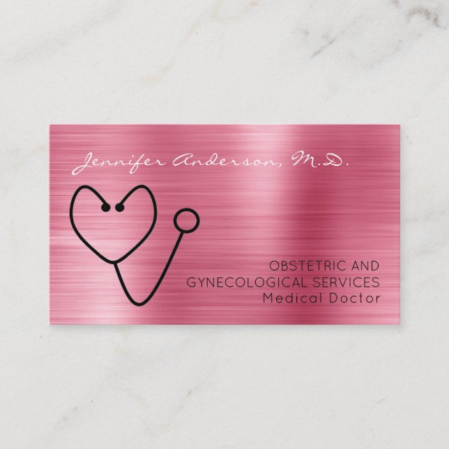 Medical Doctor Ob/Gyn Gynaecologist Obstetrician Business Card (Front)