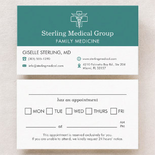 Medical Doctor Office Appointment Business Card