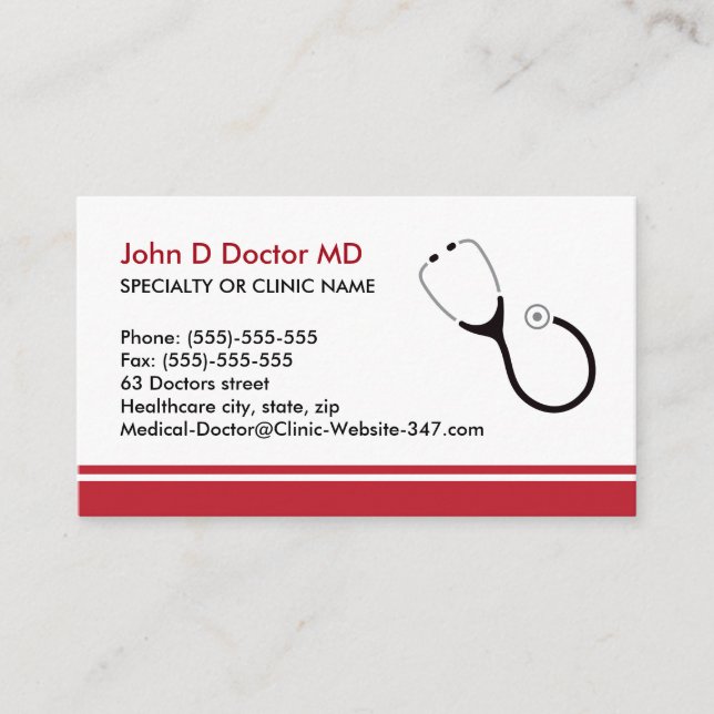 Medical doctor or healthcare business cards (Front)
