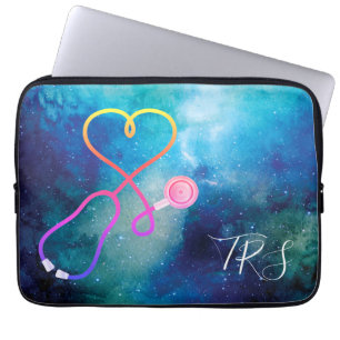 Medical Doctor or Nurse Blue Universe Laptop Sleeve