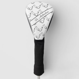 Medical Doctor Physician Name Stethoscope Pattern Golf Head Cover