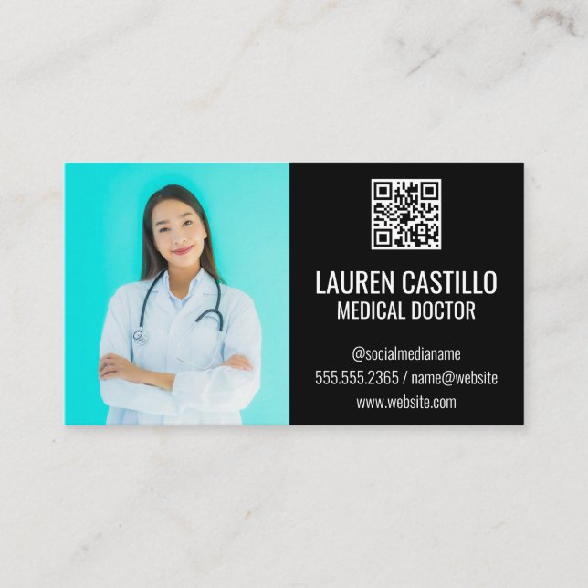 Medical Doctor | QR Scan Code Business Card (Front)