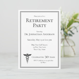 Medical Doctor Retirement Party  Invitation