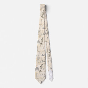 Medical Doctor Skeleton Anatomy Pattern Tie