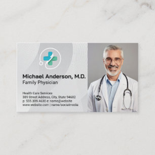 Medical Doctor Smiling   Health Care Services Logo Business Card