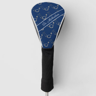 Medical Doctor Stethoscope Pattern Physician Blue Golf Head Cover