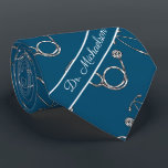 Medical Doctor Stethoscope Pattern Physician Name Tie<br><div class="desc">This design is great for doctors,  nurses,  physicians,  and any many other medical practitioners. The stethoscope patterns sits on top of a dark blue background,  and at the bottom of the tie is a space to add the name of the person wearing the tie.</div>