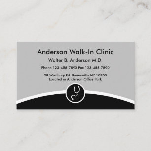 Medical Doctor Walk In Clinic Business Card