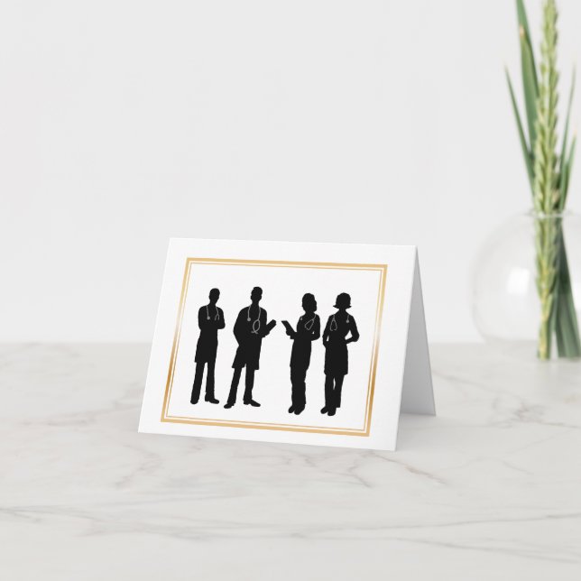 Medical Doctors Team Silhouettes Greeting Card (Front)
