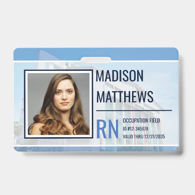 Medical Employee ID - Customisable Hospital Photo Badge (Front)