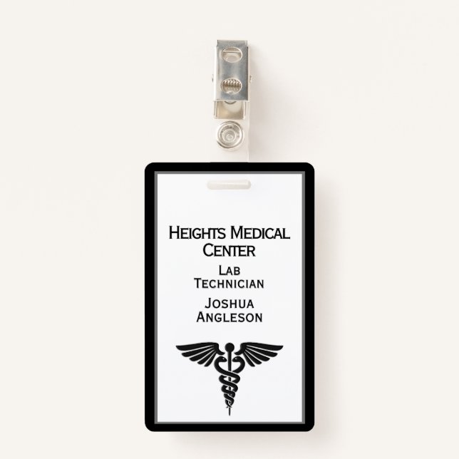Medical Employee ID Double Sided ID Badge (Front with Clip)