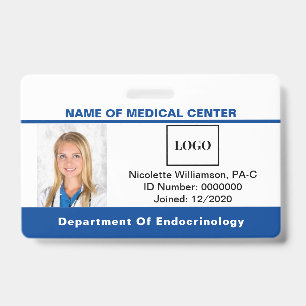 Medical Employee Logo Photo Barcode ID Badge