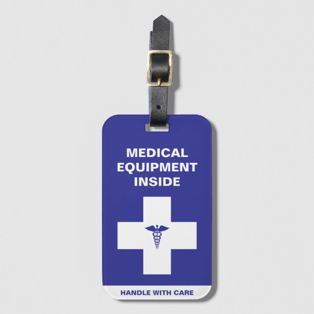 Medical Equipment Handle with care Luggage Tag (Front Vertical)
