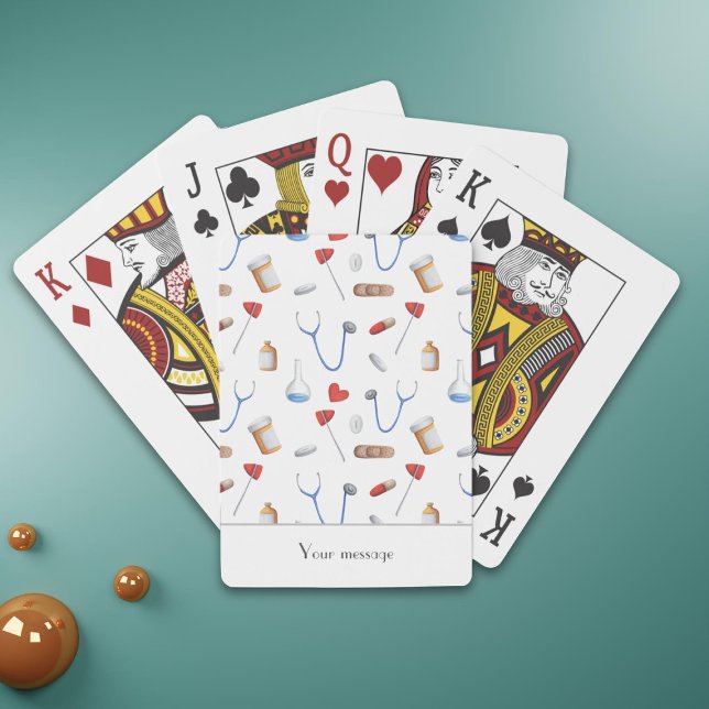Medical Equipment Patterned Doctor Personalised Playing Cards (Medical Equipment Patterned Doctor Personalized Playing Cards)