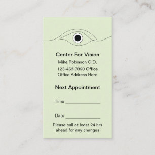 Medical Eye Doctor Appointment Cards New