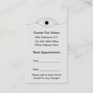 Medical Eye Doctor Appointment Cards New