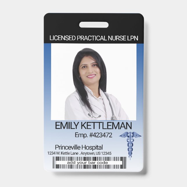 Medical Field Photo Badge - Dark Blue ID Badge (Front)