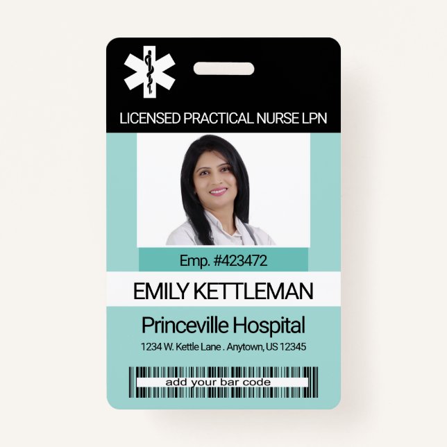 Medical Field Photo Badge - Editable ID Badge (Front)