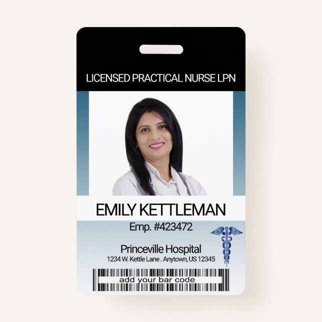 Medical Field Photo Badge - Editable ID Badge (Front)
