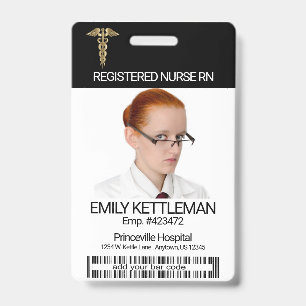 Medical Field Photo Badge - Gold Logo ID Badge
