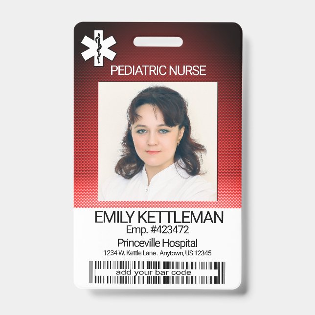 Medical Field Photo Badge - Paediatrics Nurse - Re ID Badge (Front)