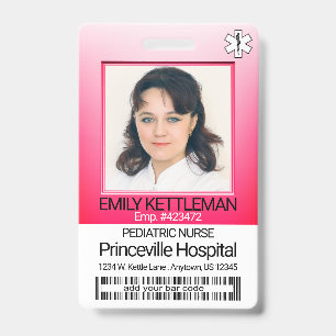Medical Field Photo - Nurse - Pink ID Badge
