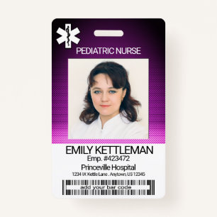 Medical Field Photo - Paediatrics Nurse - Purple ID Badge