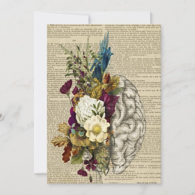 medical floral brain anatomy poster announcement (Front)