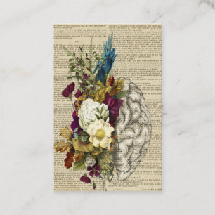 medical floral brain anatomy poster appointment card