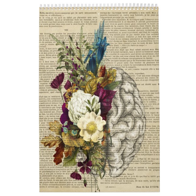 medical floral brain anatomy poster calendar (Cover)