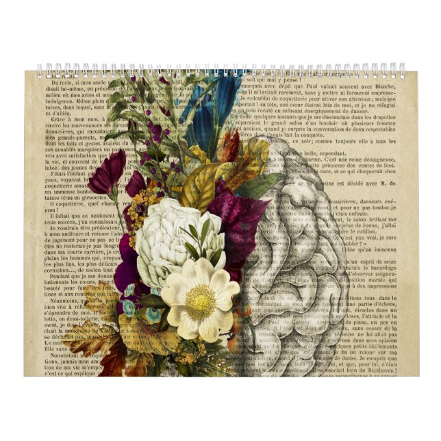 medical floral brain anatomy poster calendar (Cover)