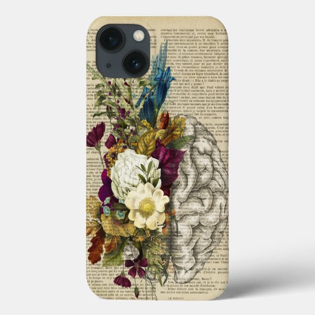 medical floral brain anatomy poster Case-Mate iPhone case (Back)