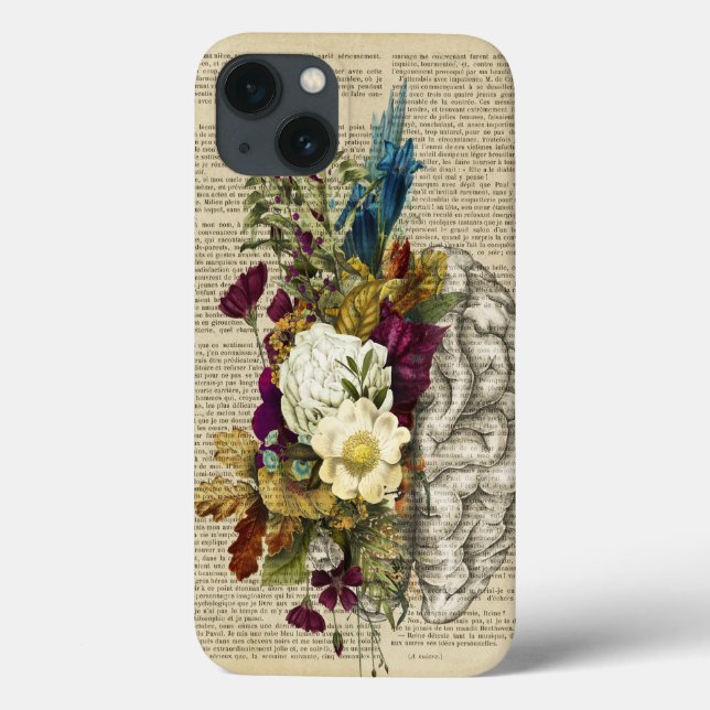 medical floral brain anatomy poster Case-Mate iPhone case (Back)